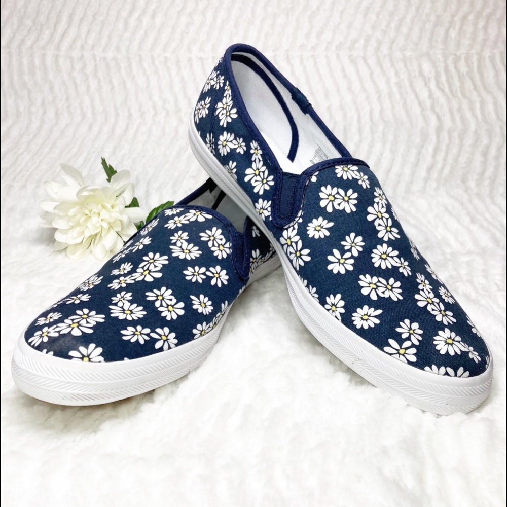 KEDS Navy Daisy Champion Slip On Canvas Sneaker